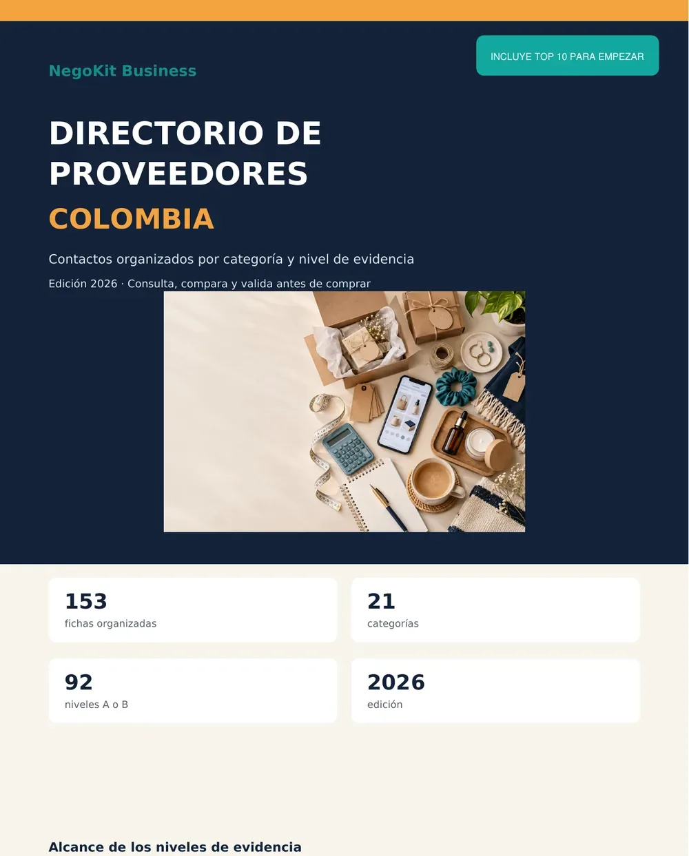 Vista real del directorio de Colombia