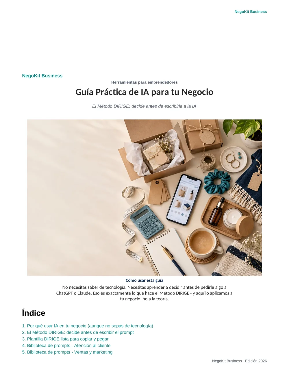 Vista real de Guía Práctica de IA